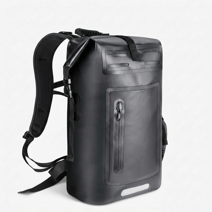 Unisex waterproof roll top hiking backpack. Ideal outdoor adventure gear daypack for camping trips & travel.