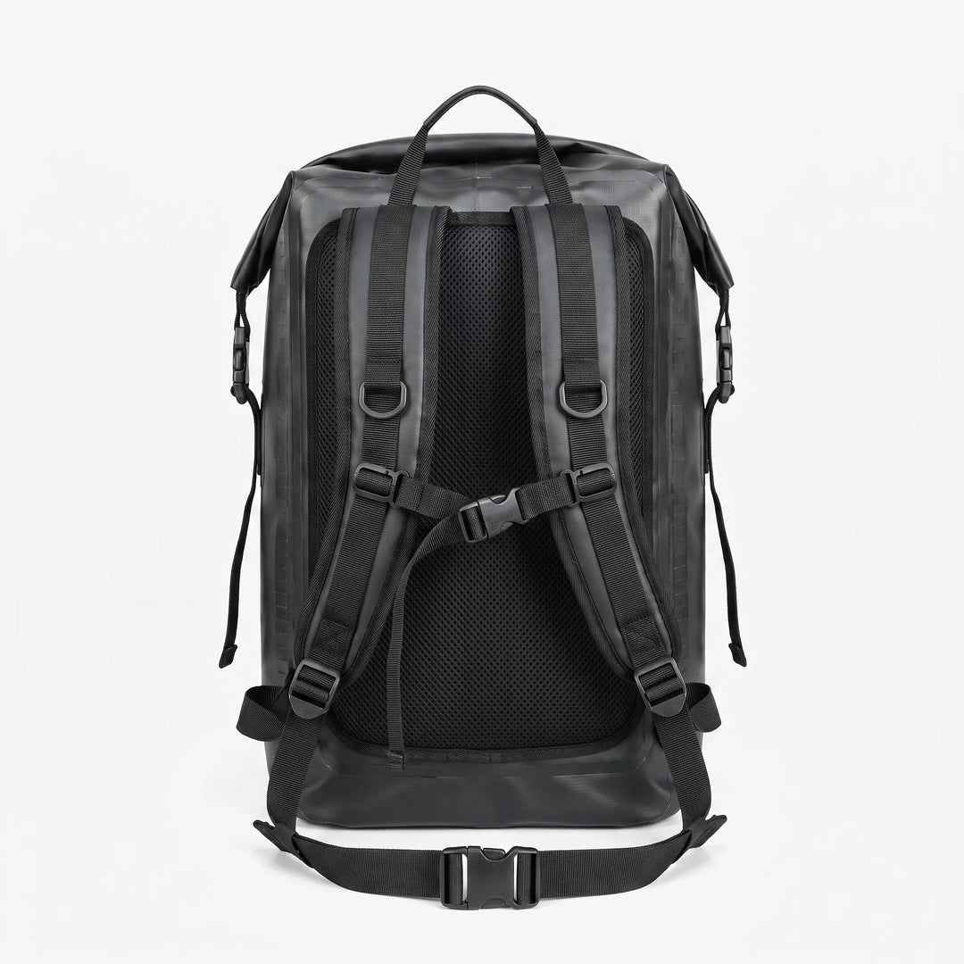 Sleek waterproof roll top backpack for travel and outdoor adventures. Essential dry bag gear for hiking & camping.