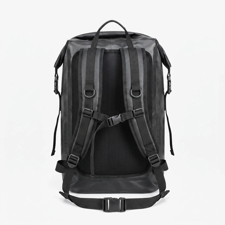 Sleek waterproof roll top backpack for travel and outdoor adventures. Essential dry bag gear for hiking & camping.