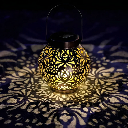 Energy-efficient solar LED garden light, a waterproof hanging lantern for beautiful outdoor spaces.