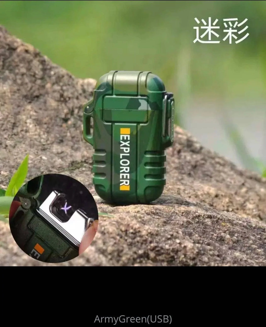 Reliable outdoor lighter: waterproof, USB rechargeable, plasma dual arc