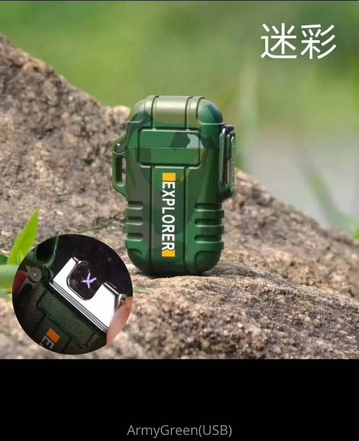 Reliable outdoor lighter: waterproof, USB rechargeable, plasma dual arc