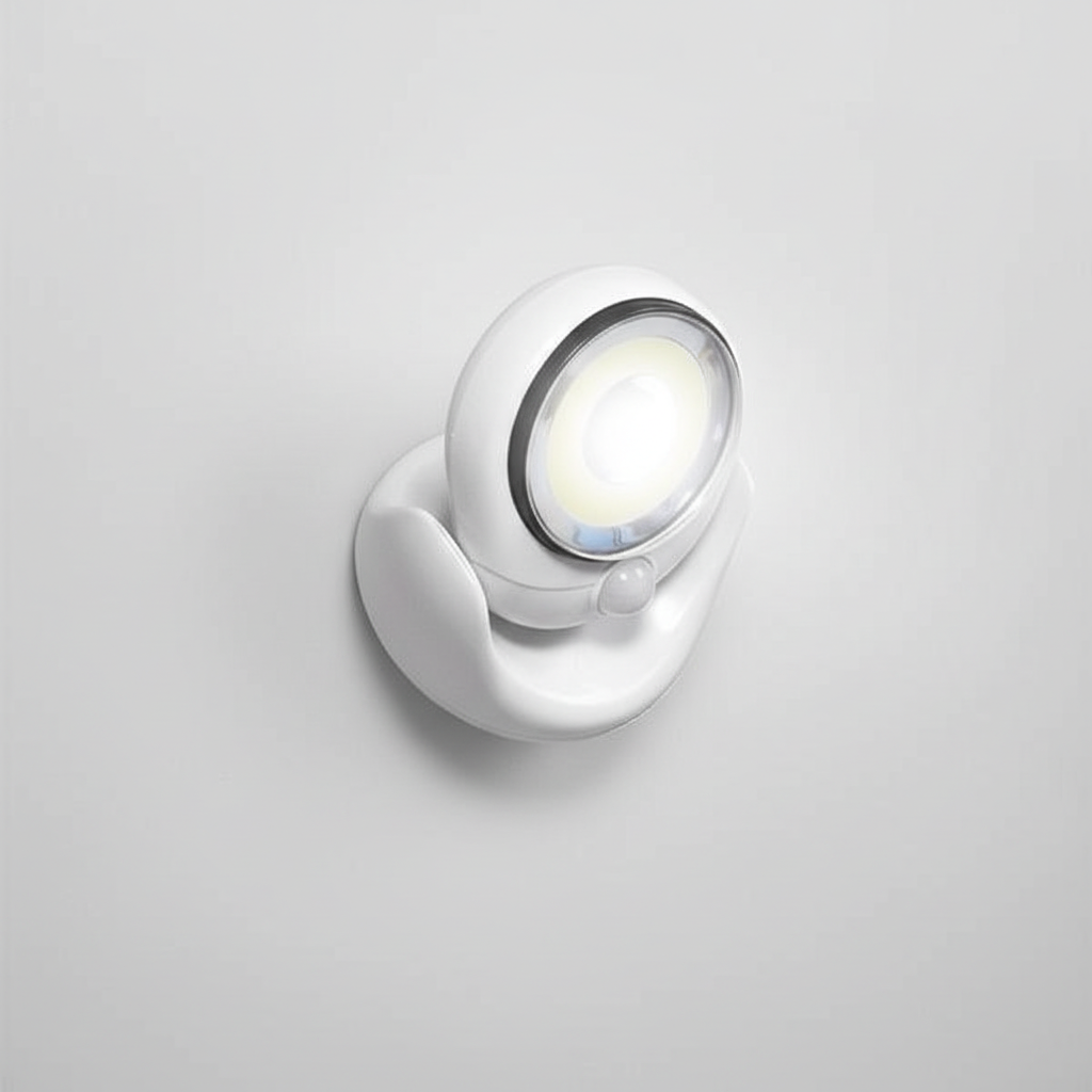 Bright LED motion sensor security light, wireless & weatherproof, ideal for garden, entryway, or pathway safety.