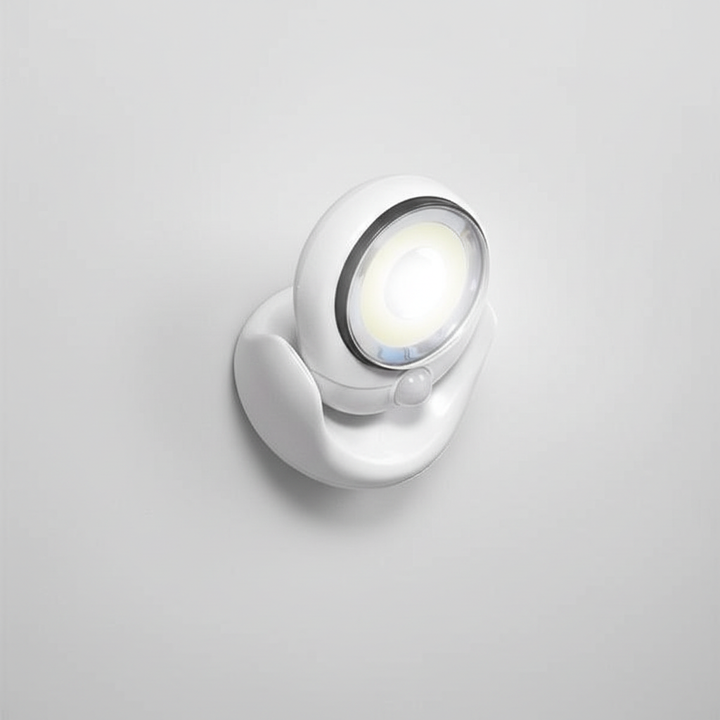 Bright LED motion sensor security light, wireless & weatherproof, ideal for garden, entryway, or pathway safety.