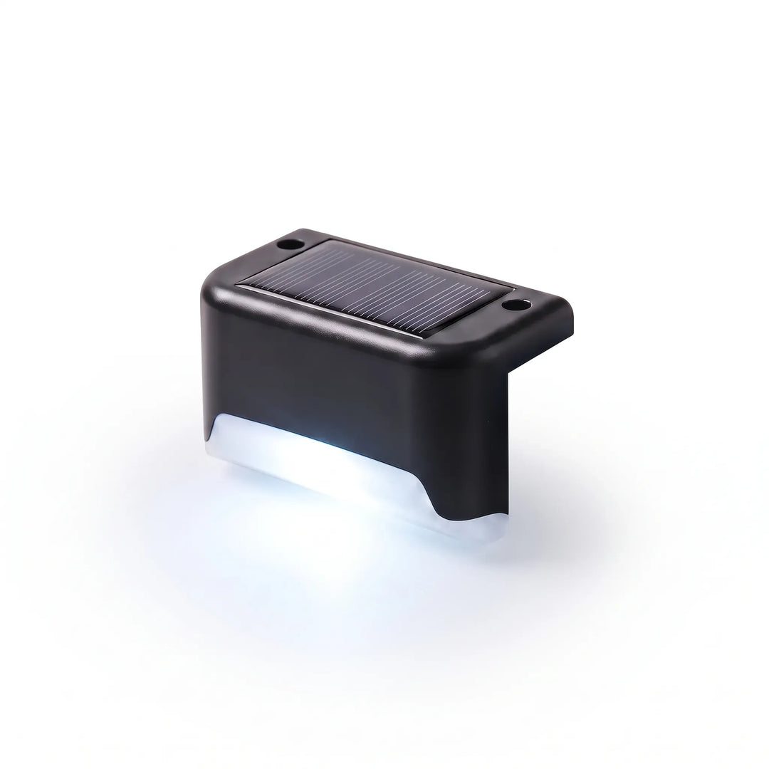 Automatic solar LED outdoor lights for decks & steps. Weatherproof, energy-saving landscape lighting for pathways.