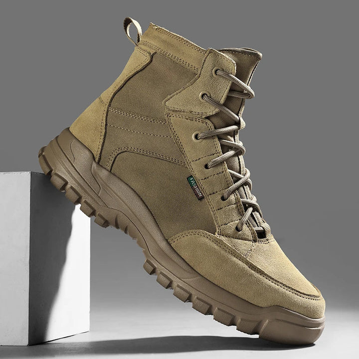 Khaki Wexford Men's comfort ankle boots. All-terrain design, perfect for casual wear, walking & travel.