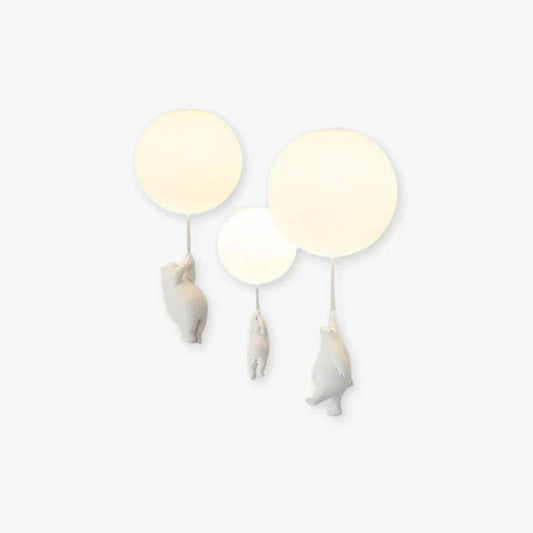 Whimsical children's bear & balloon pendant light. Perfect LED ceiling lamp for a nursery or kids room.