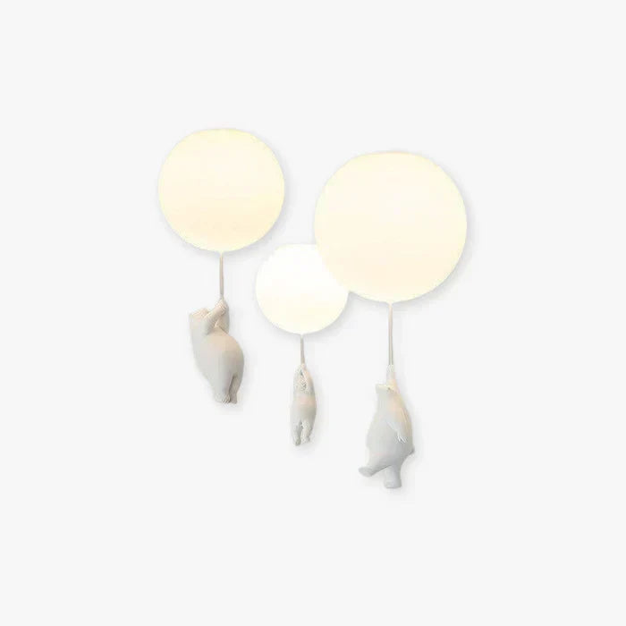 Whimsical children's bear & balloon pendant light. Perfect LED ceiling lamp for a nursery or kids room.