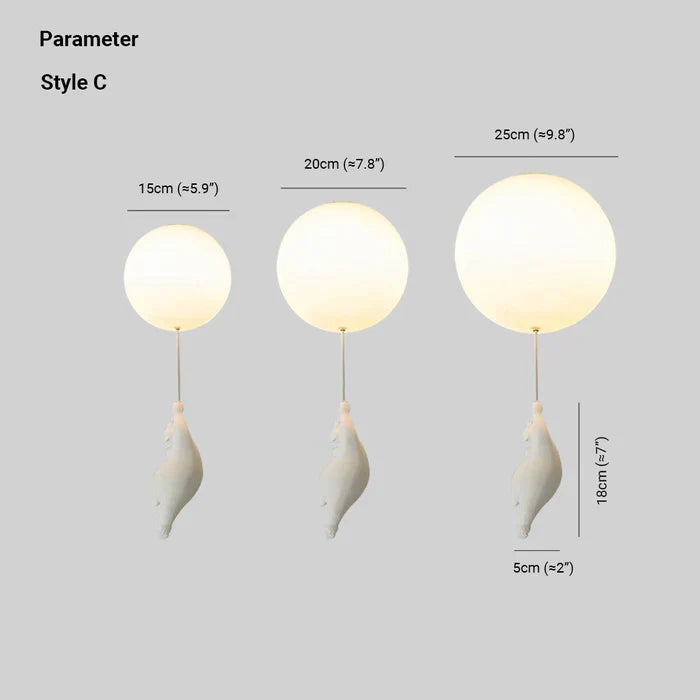 Children's LED ceiling light: bear & balloon design. Perfect whimsical lighting for a kids' bedroom.