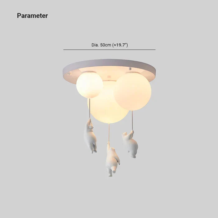 Adorable bear & balloon pendant light. Stylish LED lamp for children's nursery or playroom.
