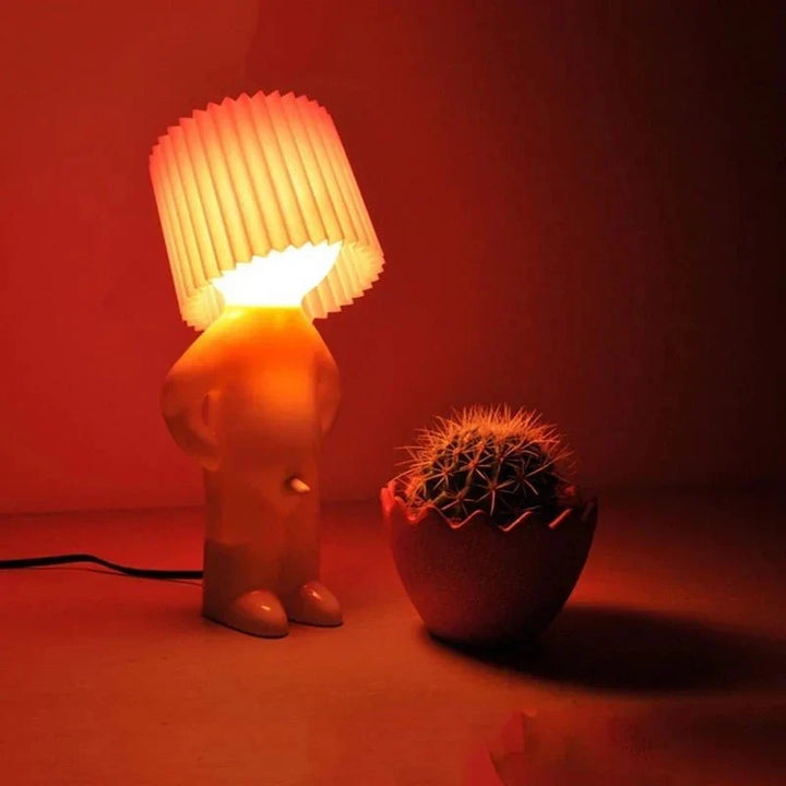 Modern LED table lamp, a whimsical accent light enhancing home decor with lively, colorful glow.
