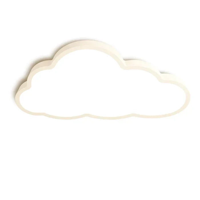 White cloud-shaped LED ceiling light for a kids' room, offering whimsical and soft illumination. Perfect nursery decor.