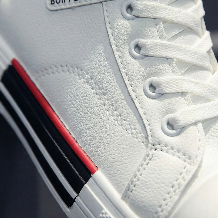Men's high-top lace-up sneakers, offering everyday comfort & versatile street style. Ideal casual footwear.