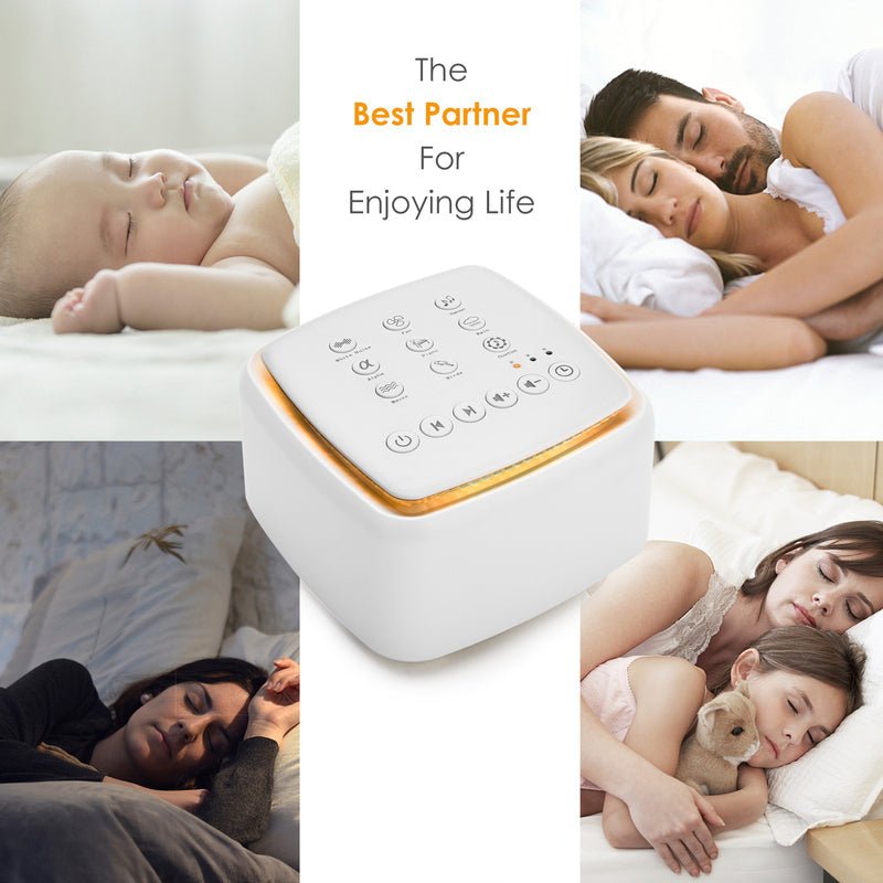 Relaxing white noise sleep machine designed for deep rest. A modern sleep aid for ultimate relaxation.