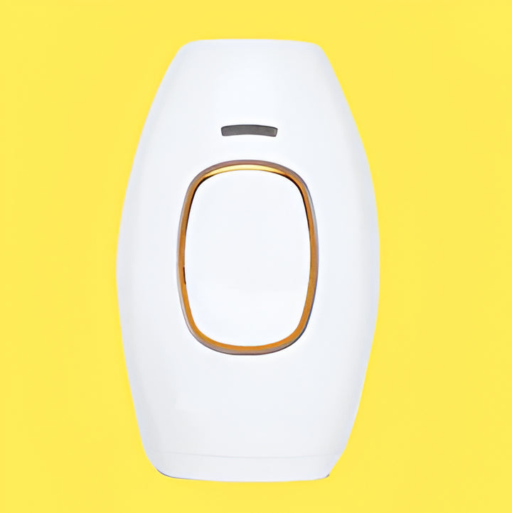 White & pink women's permanent laser hair removal handset for effective at-home IPL hair removal.