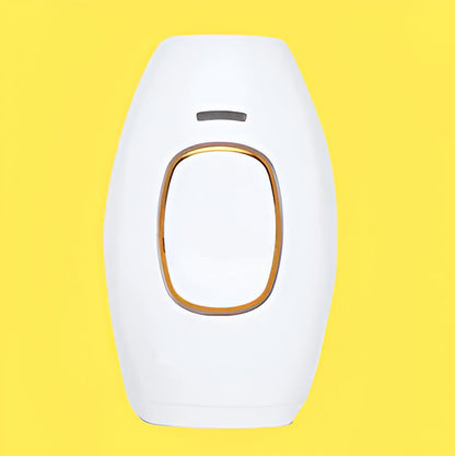 White & pink women's permanent laser hair removal handset for effective at-home IPL hair removal.