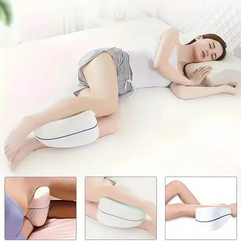 White replacement leg pillowcases, soft, washable 2-pack. Enhances sleep comfort & protects pillows.