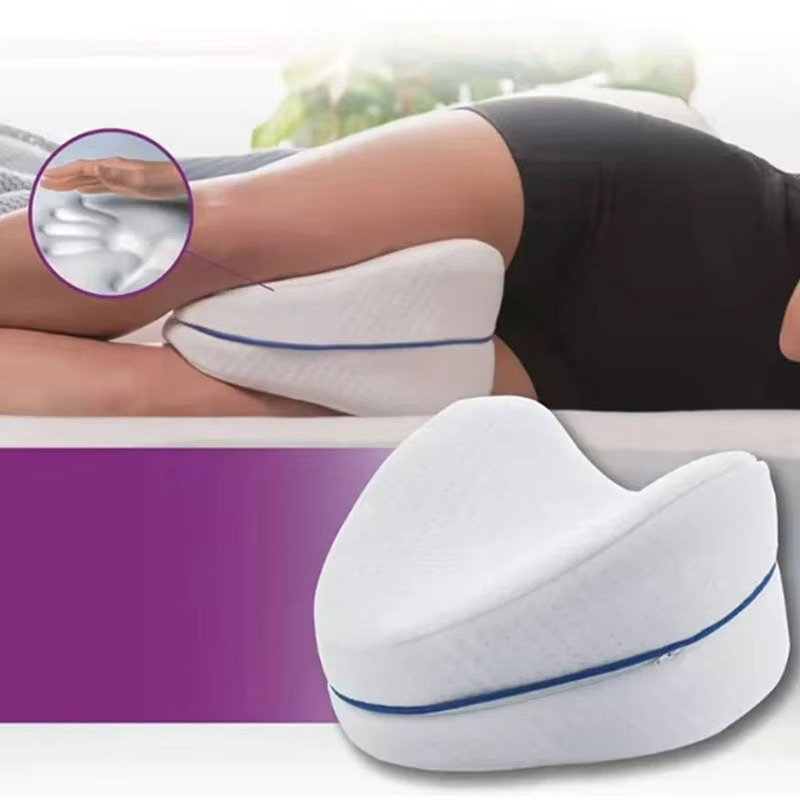 Soft fabric white leg pillow cover with zipper closure. Washable 2-pack for comfortable sleep & hygiene.