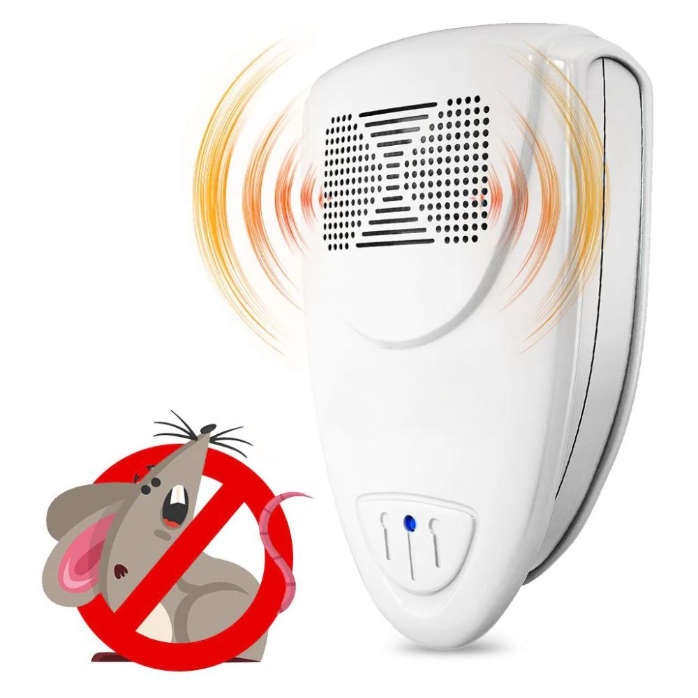 Compact ultrasonic pest control device, a silent & safe solution for repelling mice, rats, and insects indoors.