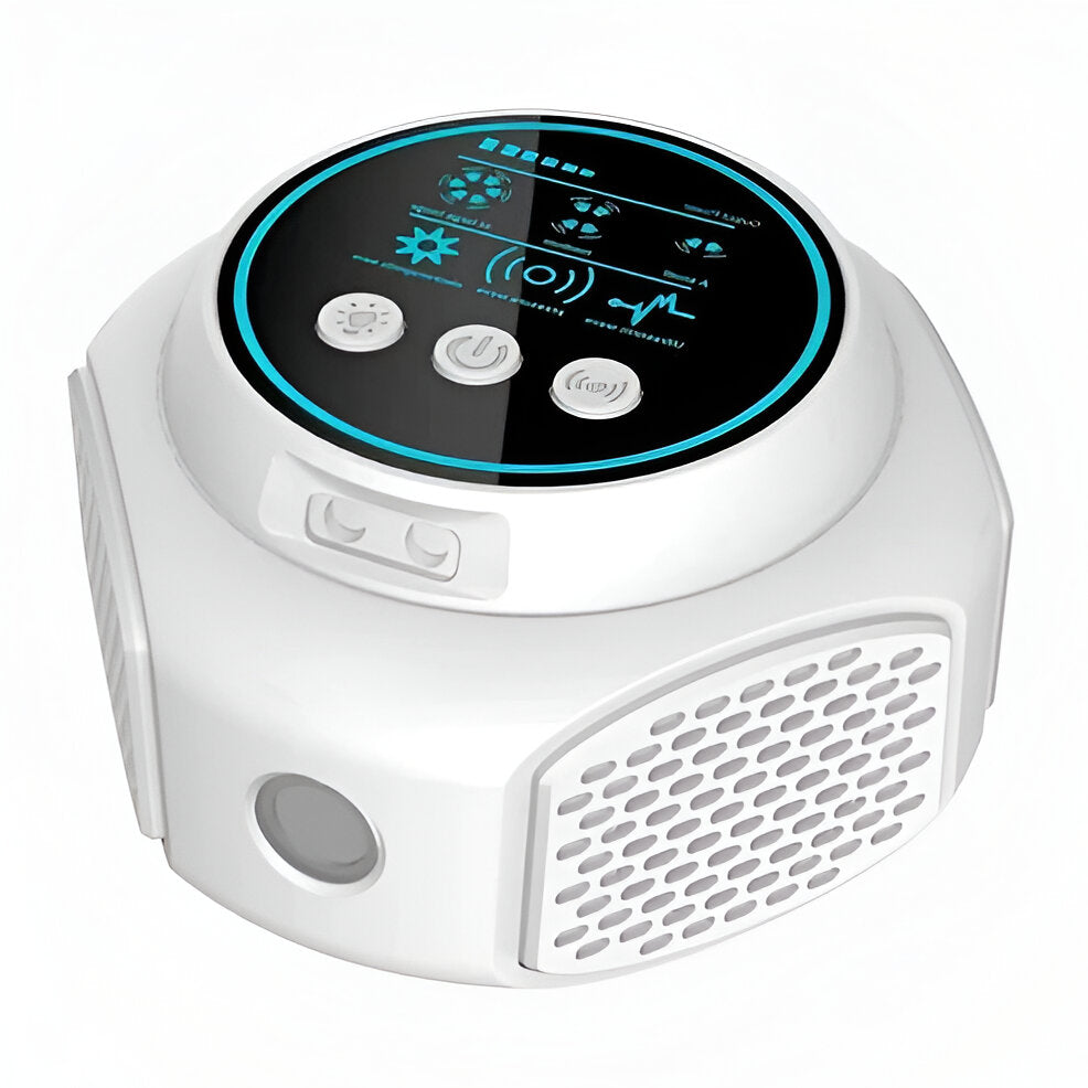 White ultrasonic pest repeller device. Chemical-free defense against spiders & insects for home protection.