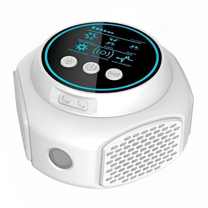 White ultrasonic pest repeller device. Chemical-free defense against spiders & insects for home protection.