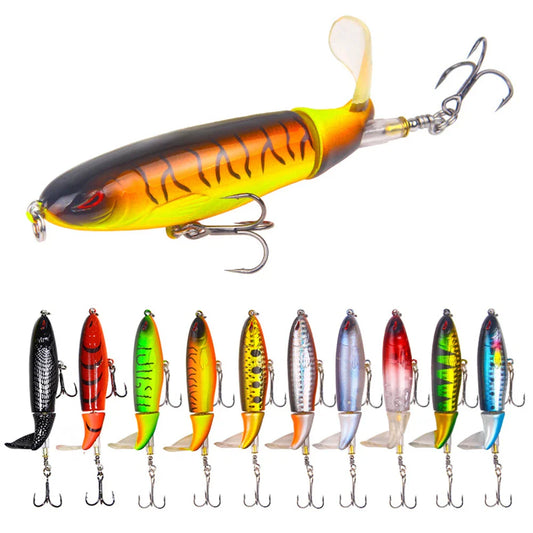 Whopper Plopper fishing lure, soft rotating tail bait for topwater bass fishing