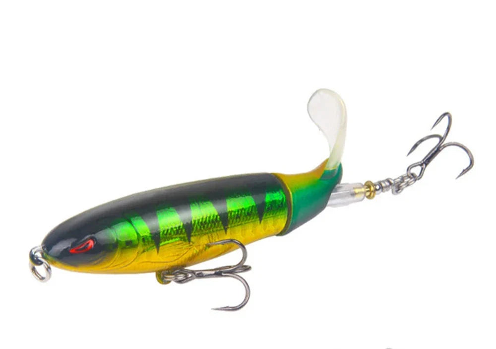 Topwater popper bait: Whopper Plopper, highly effective for seabass and big bass
