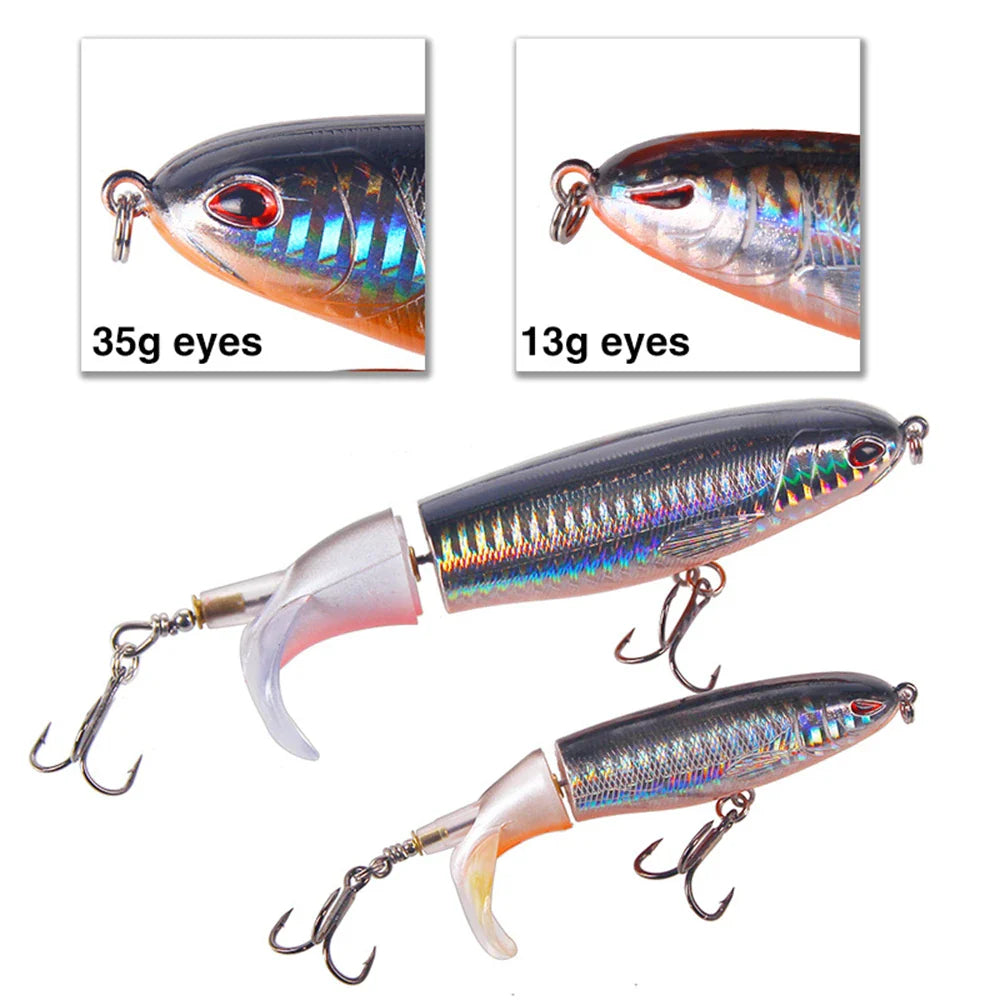 Soft rotating tail Whopper Plopper lure, topwater fishing tackle for anglers