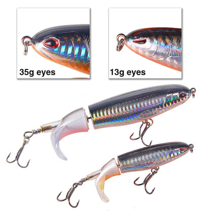 Soft rotating tail Whopper Plopper lure, topwater fishing tackle for anglers