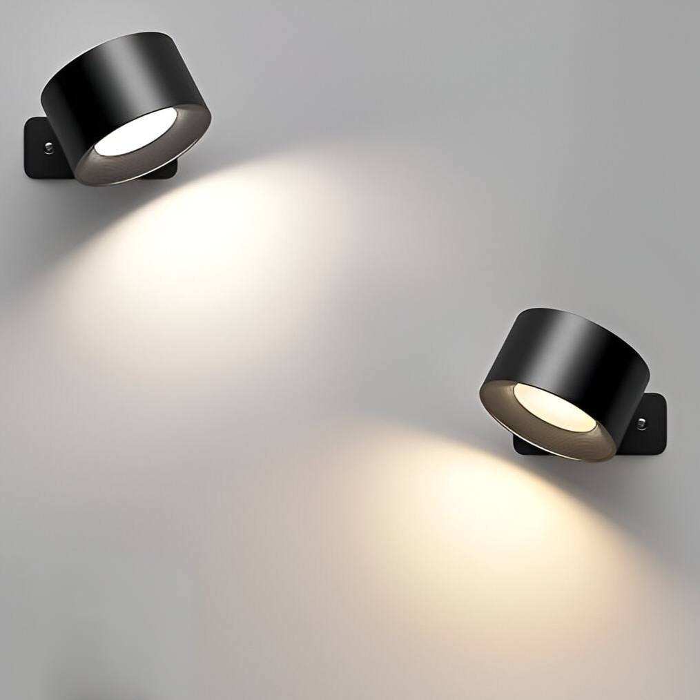 LumoFlex wireless wall lamp, dimmable and rechargeable, 360° rotating LED light for interior.