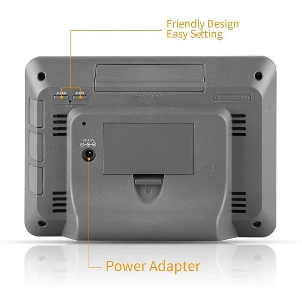 Outdoor wireless sensor for home weather station, accurately measuring external temperature and humidity for display.