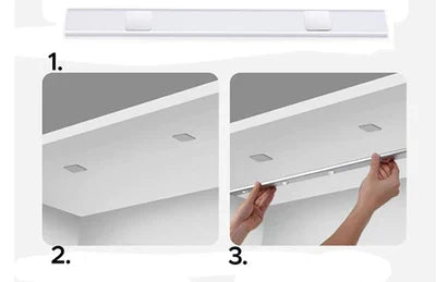 Rechargeable LED under-cabinet lighting. Wireless motion sensor light perfect for kitchen & pantry shelves.