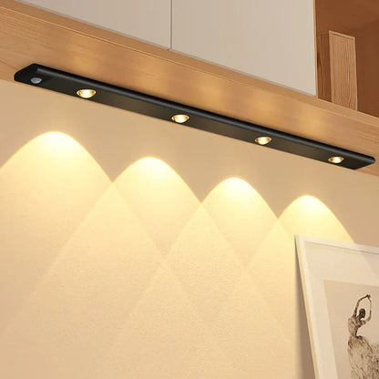 Smart wireless LED closet light with motion detection. USB rechargeable for convenient, bright illumination.