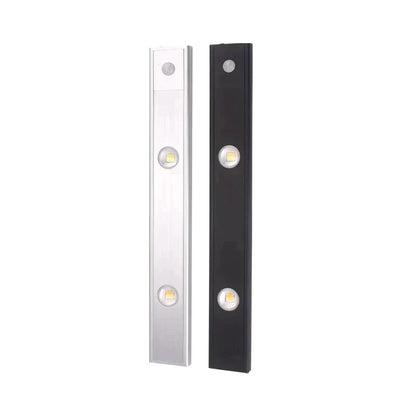 Sleek LED strip light, wireless & rechargeable, providing bright motion-sensored lighting for home decor.