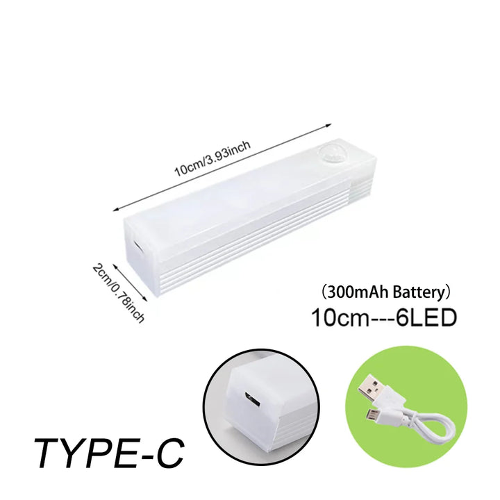 Rechargeable wireless LED night light with motion sensor, perfect for hallways, stairs, and closets.