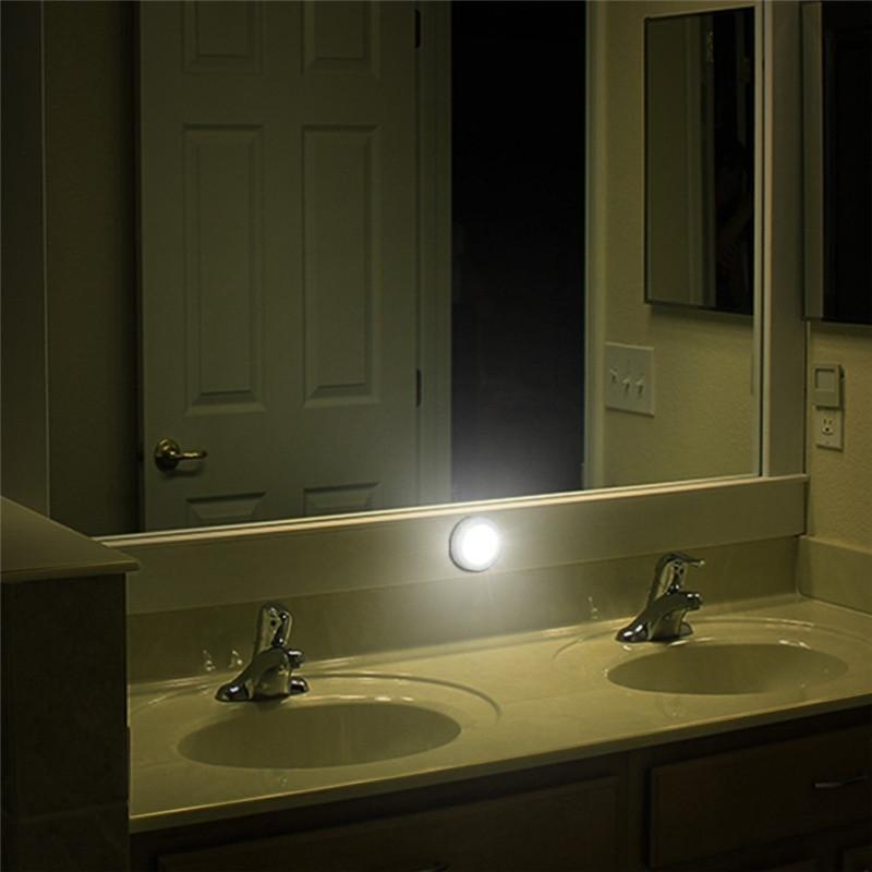 Battery operated wireless LED night light with motion sensor for automatic illumination. No wiring needed.