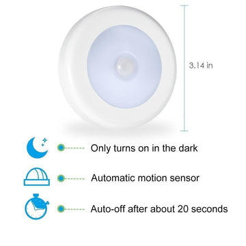 Automatic LED night light with motion sensor. Wireless & battery-operated for hands-free home safety illumination.