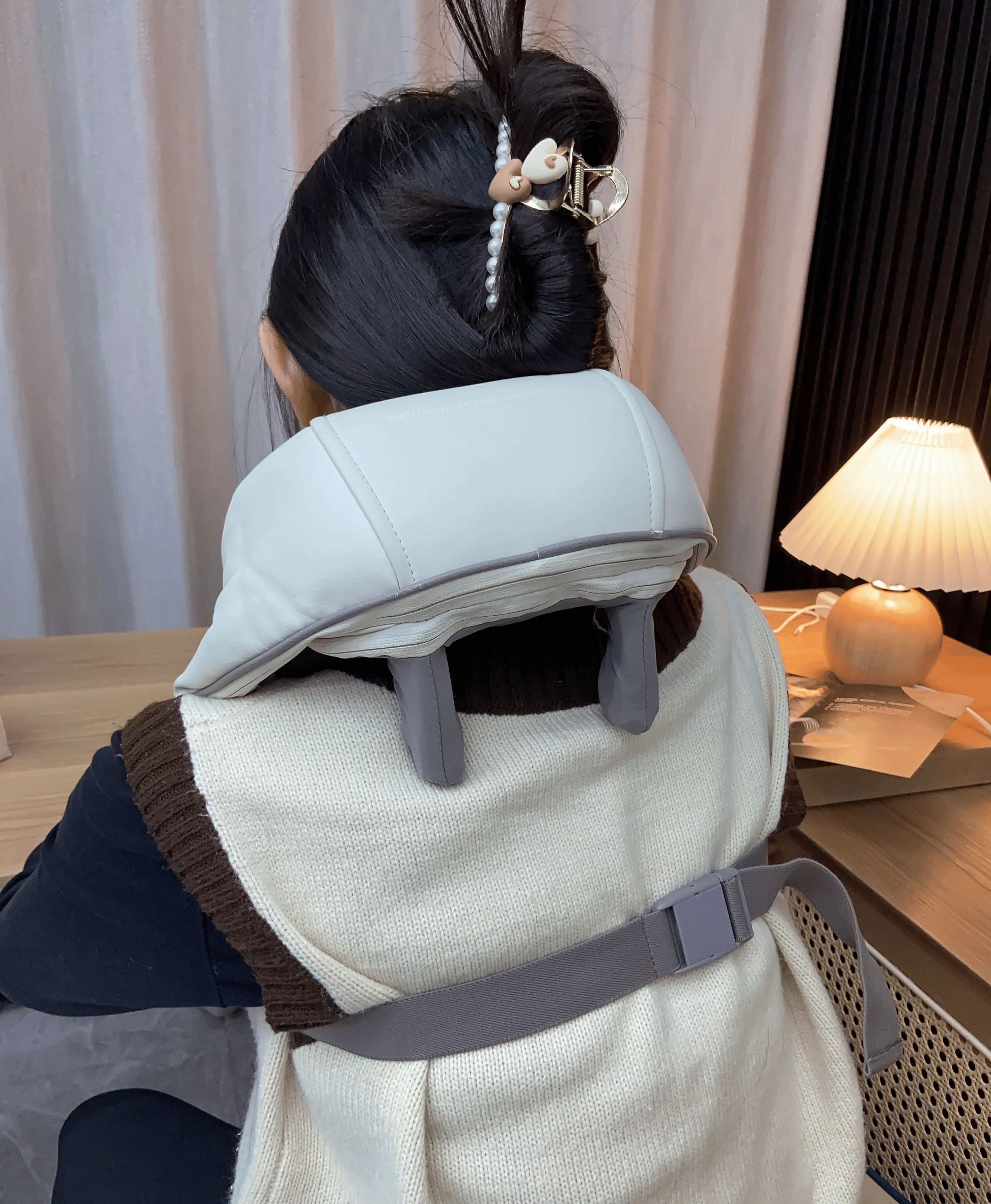 Electric shoulder and neck massager with soothing heat therapy for deep tissue pain relief & muscle relaxation.