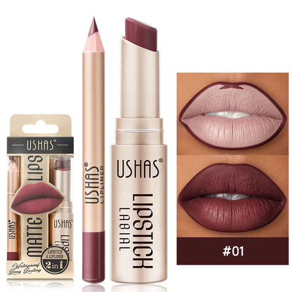 Premium 2-in-1 matte lip duo offering long-lasting, waterproof lip color and perfect definition.