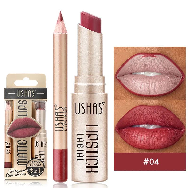 Packaging shot of the innovative 2-in-1 matte lip duo, a must-have in women's beauty collection.