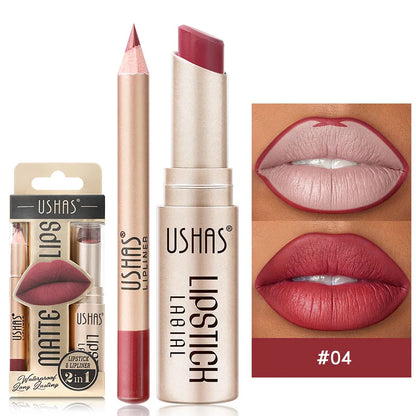 Packaging shot of the innovative 2-in-1 matte lip duo, a must-have in women's beauty collection.