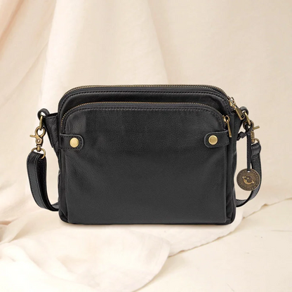Ideal gift: a versatile women's 3-layer leather crossbody & clutch, practical & elegant.