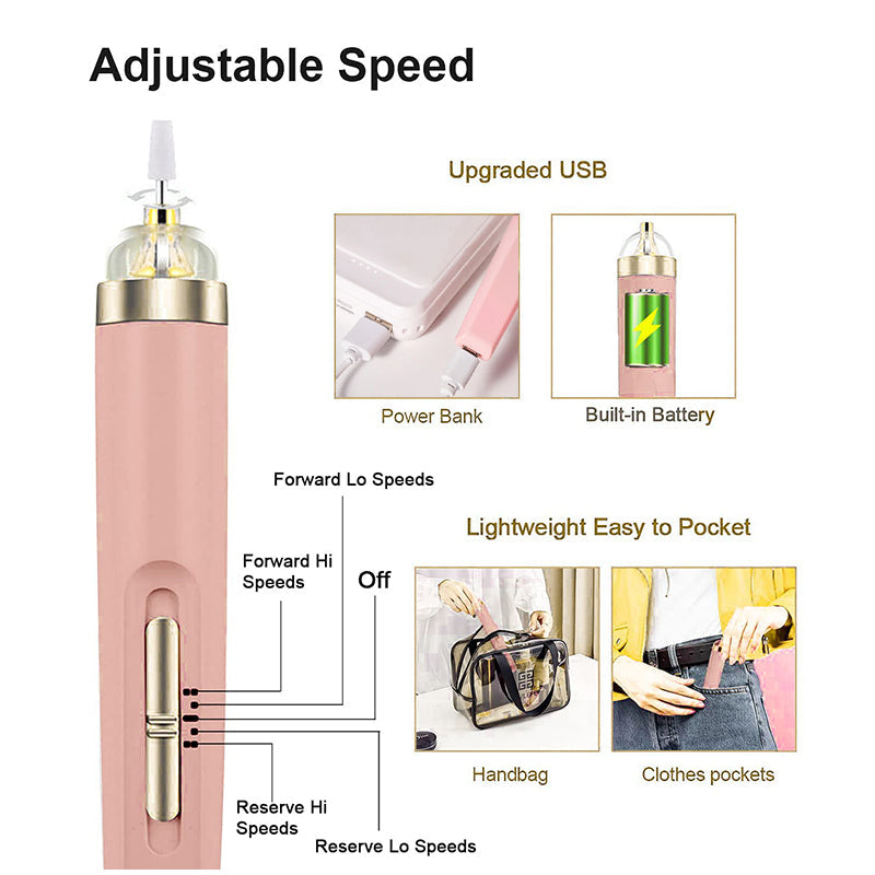 Professional 5-in-1 electric manicure tool for perfect nails & gel polish removal.