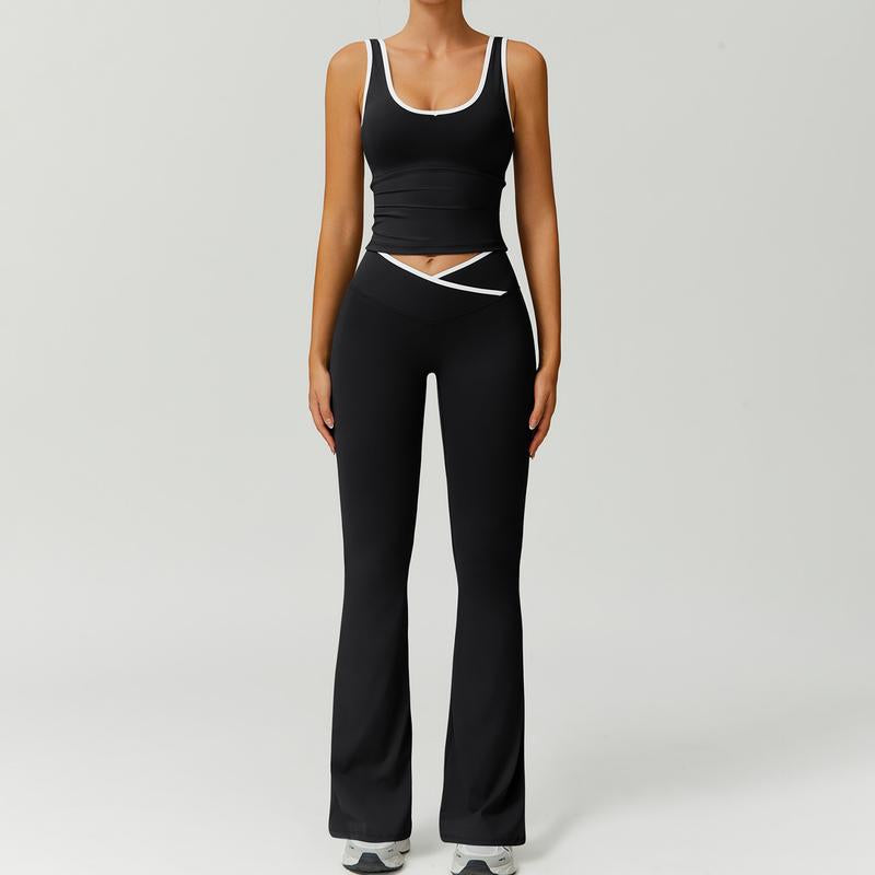 Supportive women's sports bra & comfortable capri leggings, perfect for active lifestyles.