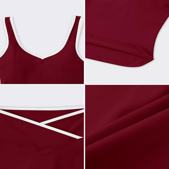 Durable women's athletic capri legging & sports bra set, designed for intense workouts & gym.