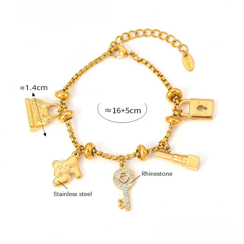 Elegant women's adjustable charm bracelet, a perfect gift featuring unique, stylish charms for any occasion.