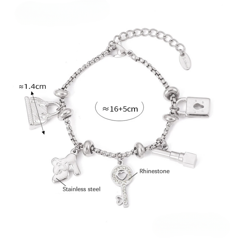 Versatile women's adjustable charm bracelet, a fashionable and elegant accessory with unique chic charms.