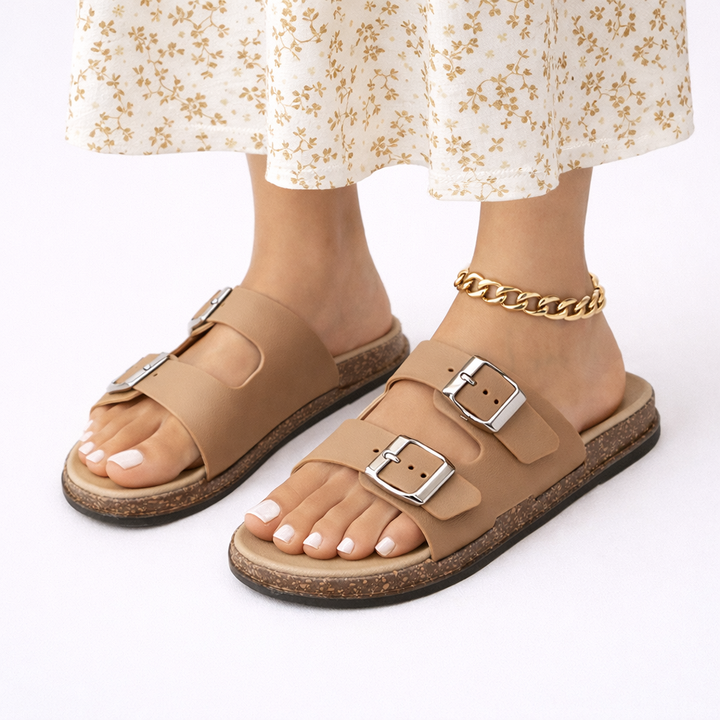 Women's adjustable double strap comfort walking sandals, perfect for everyday summer wear.