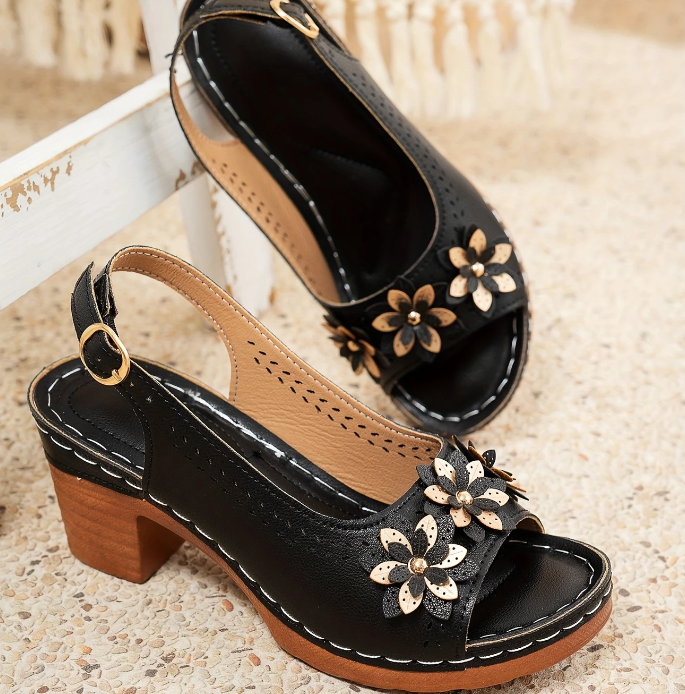 Side view of women's adjustable sandals, highlighting sleek design & comfortable, secure fit.
