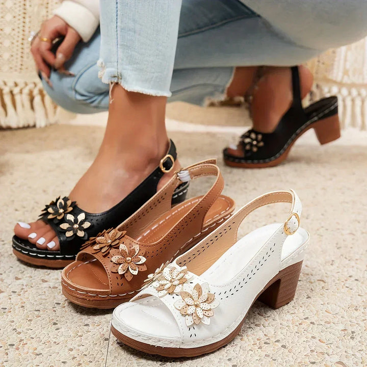 Full view of women's comfortable, adjustable strap sandals, perfect for summer chic daily wear.